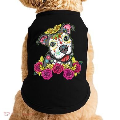 Cute Calavera Perro Dia De Los Muertos Halloween Dog Doggie Tank