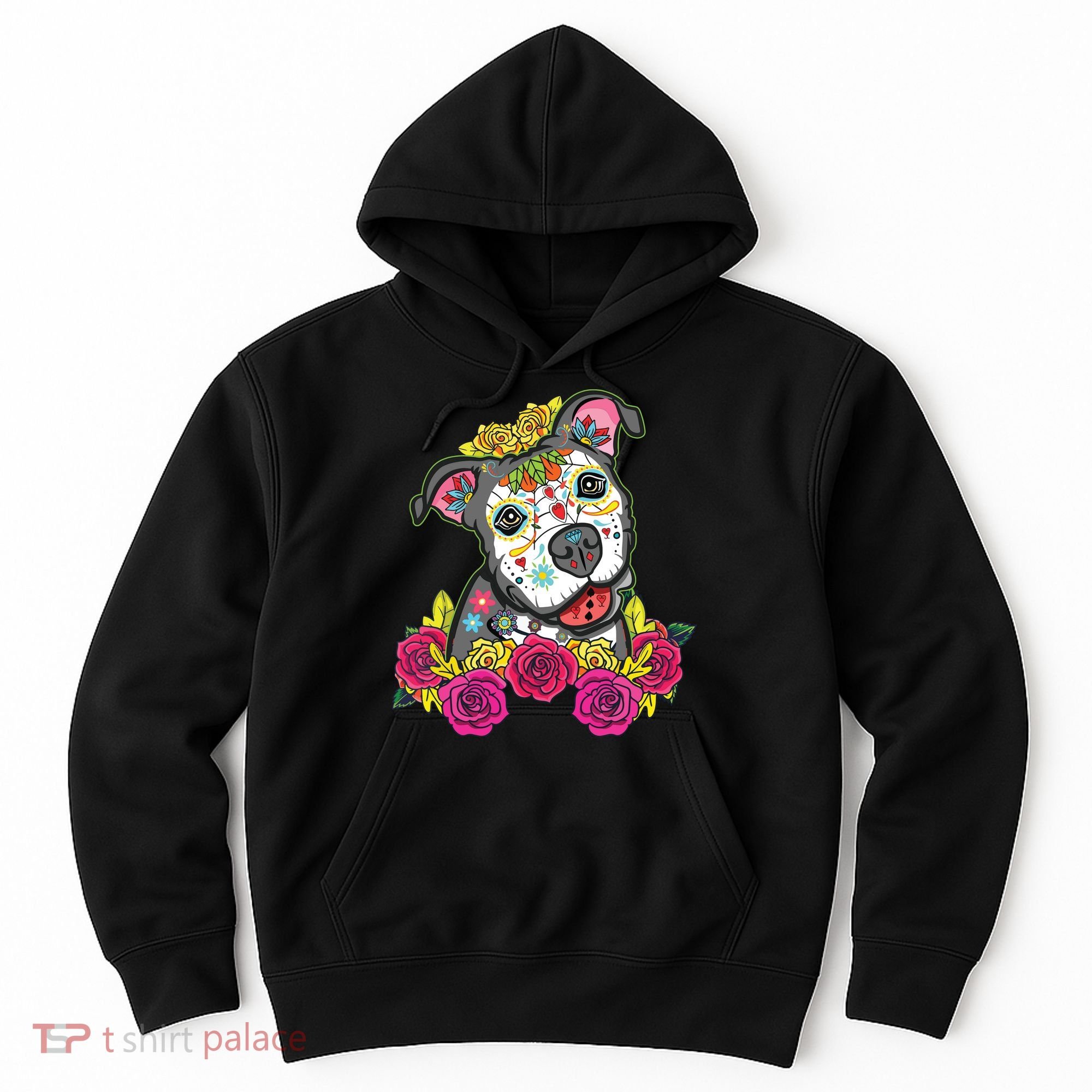 Cute Calavera Perro Dia De Los Muertos Halloween Dog Hoodie