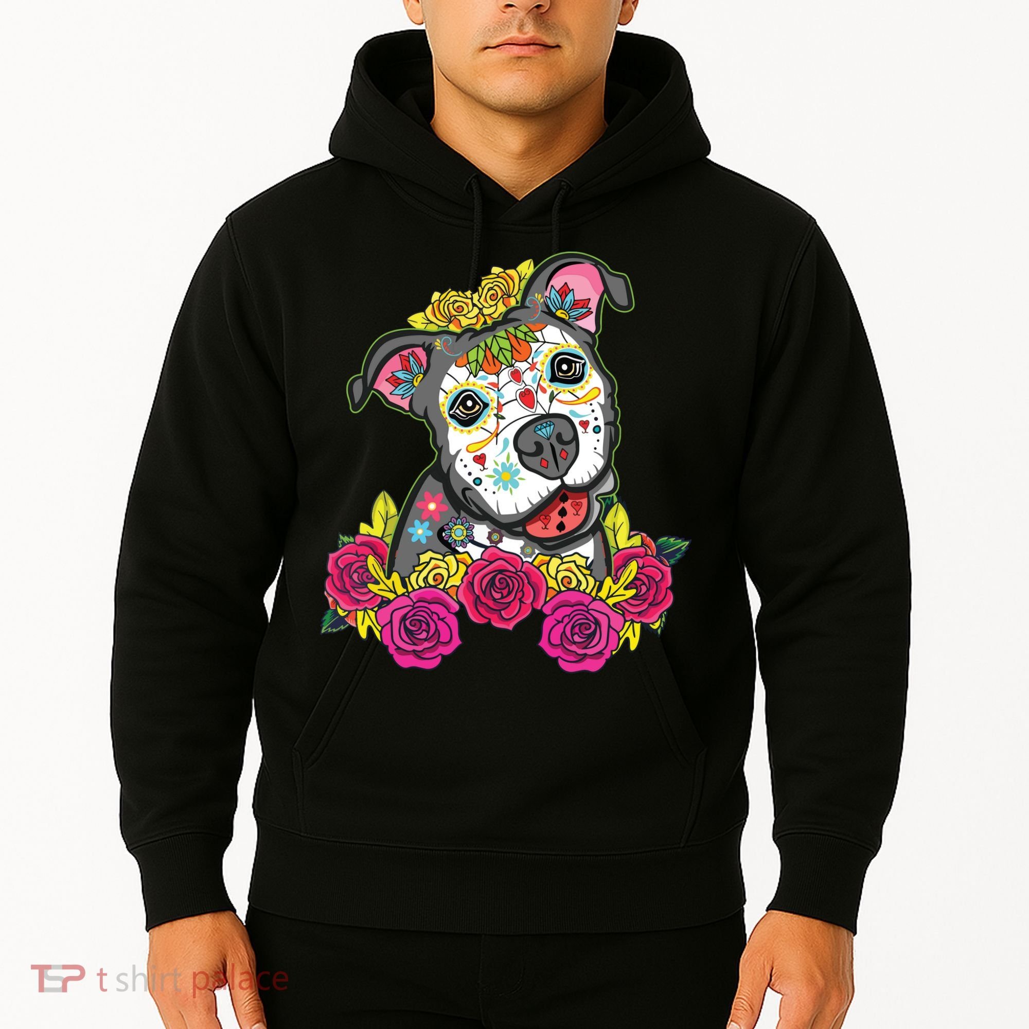 Cute Calavera Perro Dia De Los Muertos Halloween Dog Hoodie