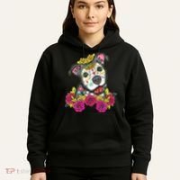 Cute Calavera Perro Dia De Los Muertos Halloween Dog Hoodie thumb 5