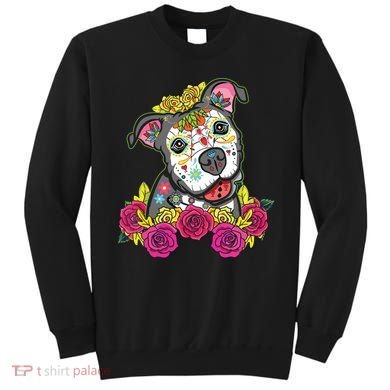 Cute Calavera Perro Dia De Los Muertos Halloween Dog Sweatshirt