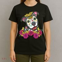 Cute Calavera Perro Dia De Los Muertos Halloween Dog T-Shirt thumb 4