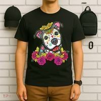 Cute Calavera Perro Dia De Los Muertos Halloween Dog T-Shirt thumb 6