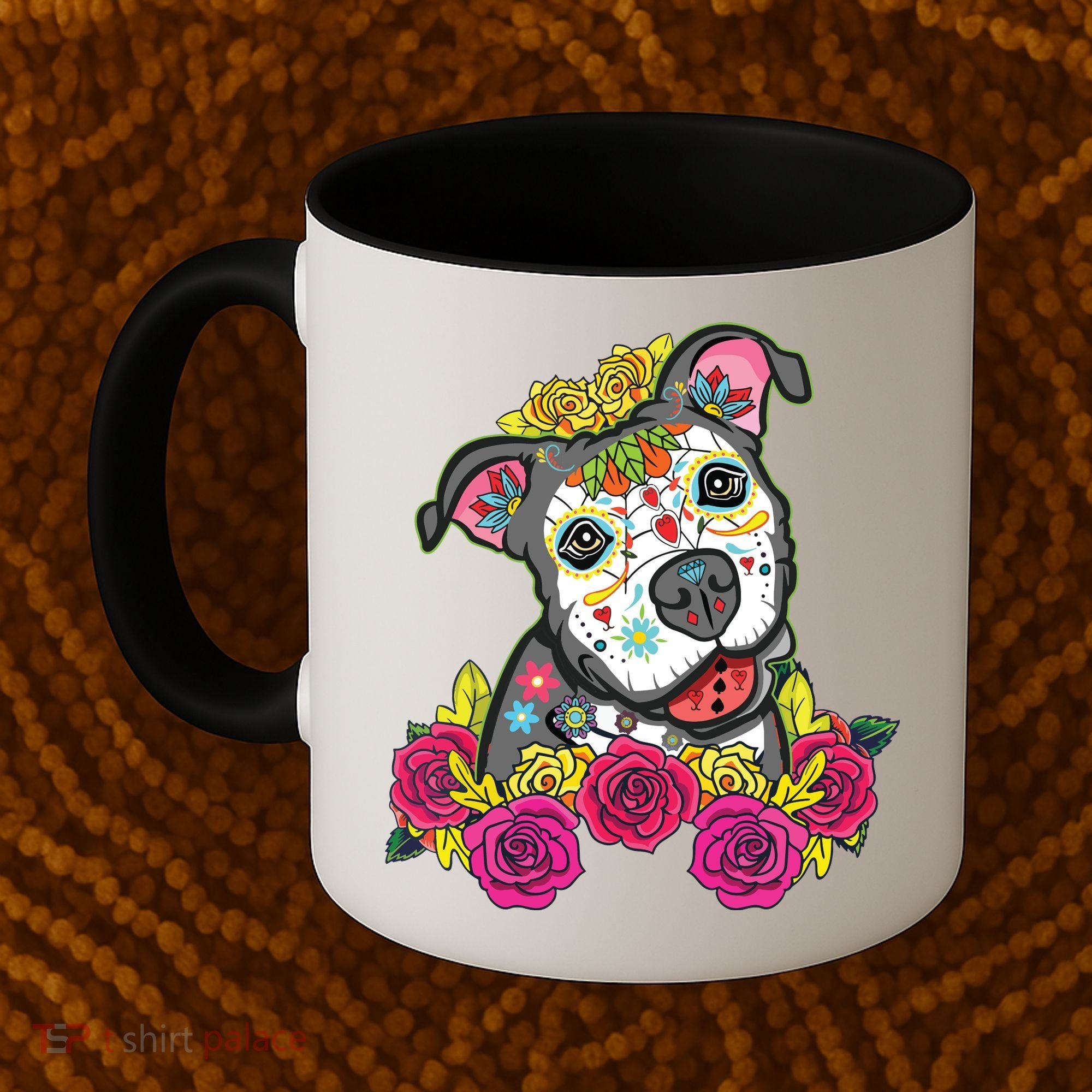 Cute Calavera Perro Dia De Los Muertos Halloween Dog Coffee Mug