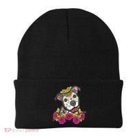 Cute Calavera Perro Dia De Los Muertos Halloween Dog Beanie thumb 0