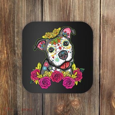 Cute Calavera Perro Dia De Los Muertos Halloween Dog Coaster