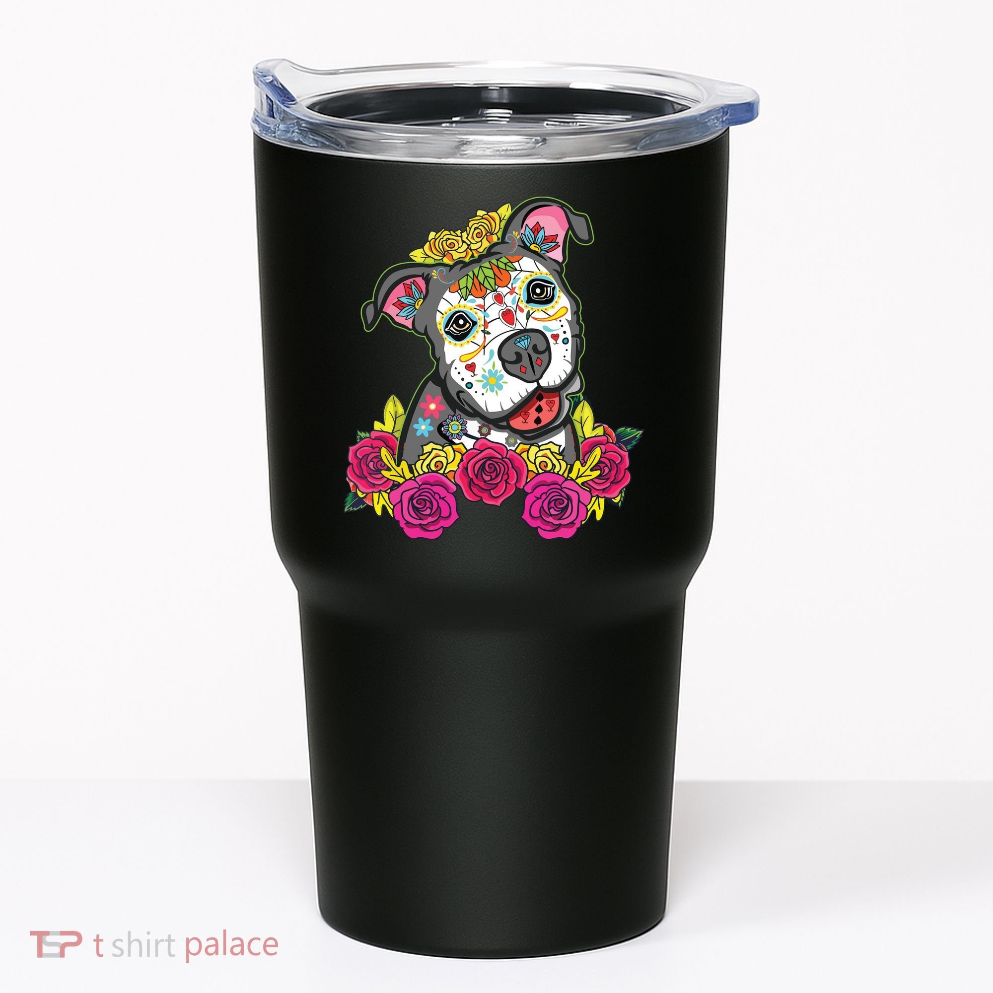 Cute Calavera Perro Dia De Los Muertos Halloween Dog Tumbler