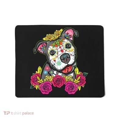 Cute Calavera Perro Dia De Los Muertos Halloween Dog Mousepad