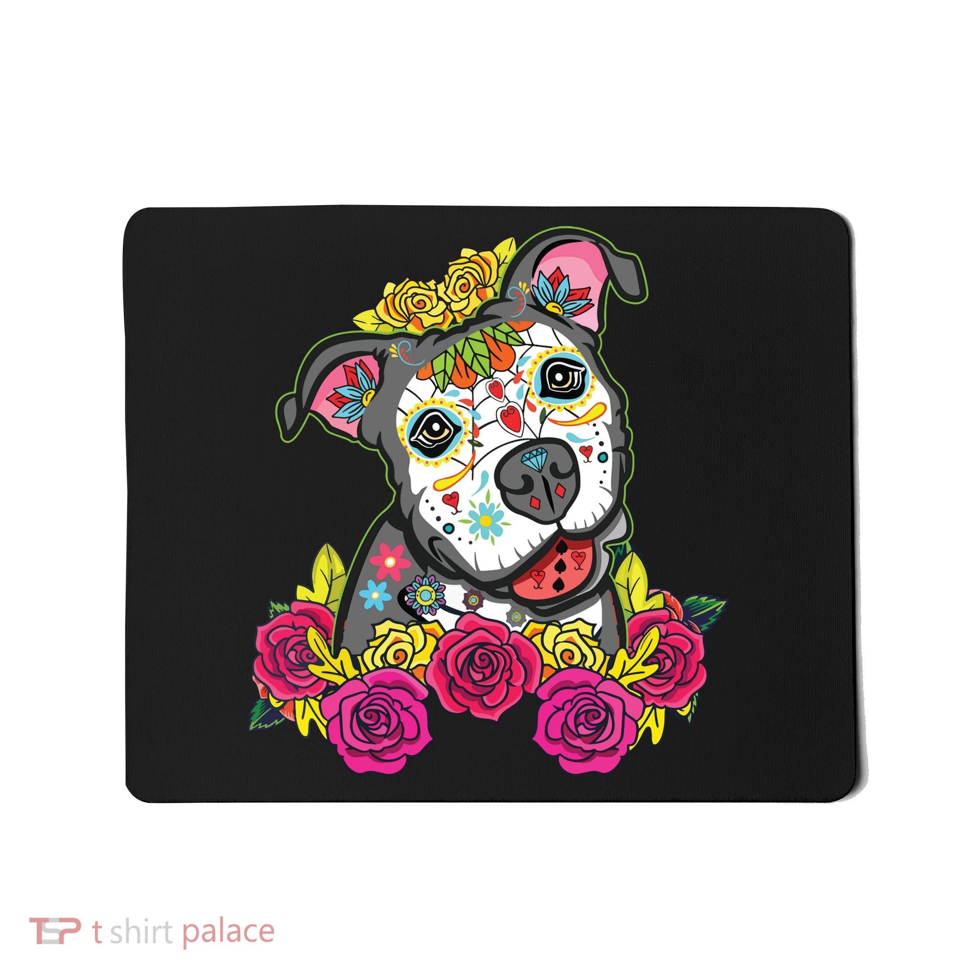 Cute Calavera Perro Dia De Los Muertos Halloween Dog Mousepad