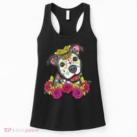 Cute Calavera Perro Dia De Los Muertos Halloween Dog Women's Tank Top thumb 0