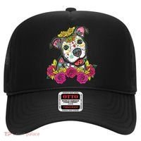 Cute Calavera Perro Dia De Los Muertos Halloween Dog Hat thumb 0
