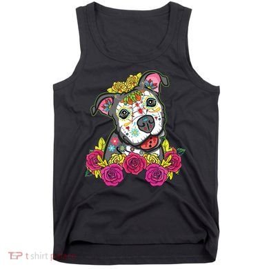 Cute Calavera Perro Dia De Los Muertos Halloween Dog Tank Top