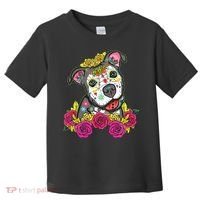 Cute Calavera Perro Dia De Los Muertos Halloween Dog Toddler T-Shirt thumb 0