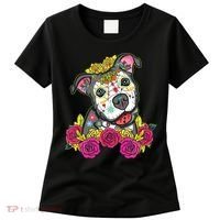 Cute Calavera Perro Dia De Los Muertos Halloween Dog Women's T-Shirt thumb 0