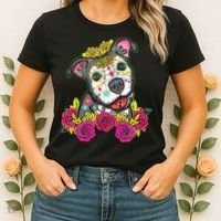 Cute Calavera Perro Dia De Los Muertos Halloween Dog Women's T-Shirt thumb 2
