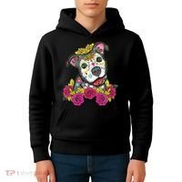 Cute Calavera Perro Dia De Los Muertos Halloween Dog Kids Hoodie thumb 4