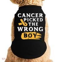 Childhood Cancer Picked The Wrong Boy Awareness Ribbon Doggie Tank thumb 0
