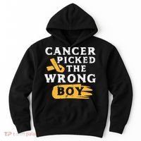 Childhood Cancer Picked The Wrong Boy Awareness Ribbon Hoodie thumb 0