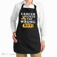 Childhood Cancer Picked The Wrong Boy Awareness Ribbon Apron thumb 2