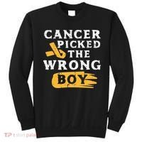 Childhood Cancer Picked The Wrong Boy Awareness Ribbon Sweatshirt thumb 0