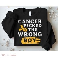 Childhood Cancer Picked The Wrong Boy Awareness Ribbon Sweatshirt thumb 2