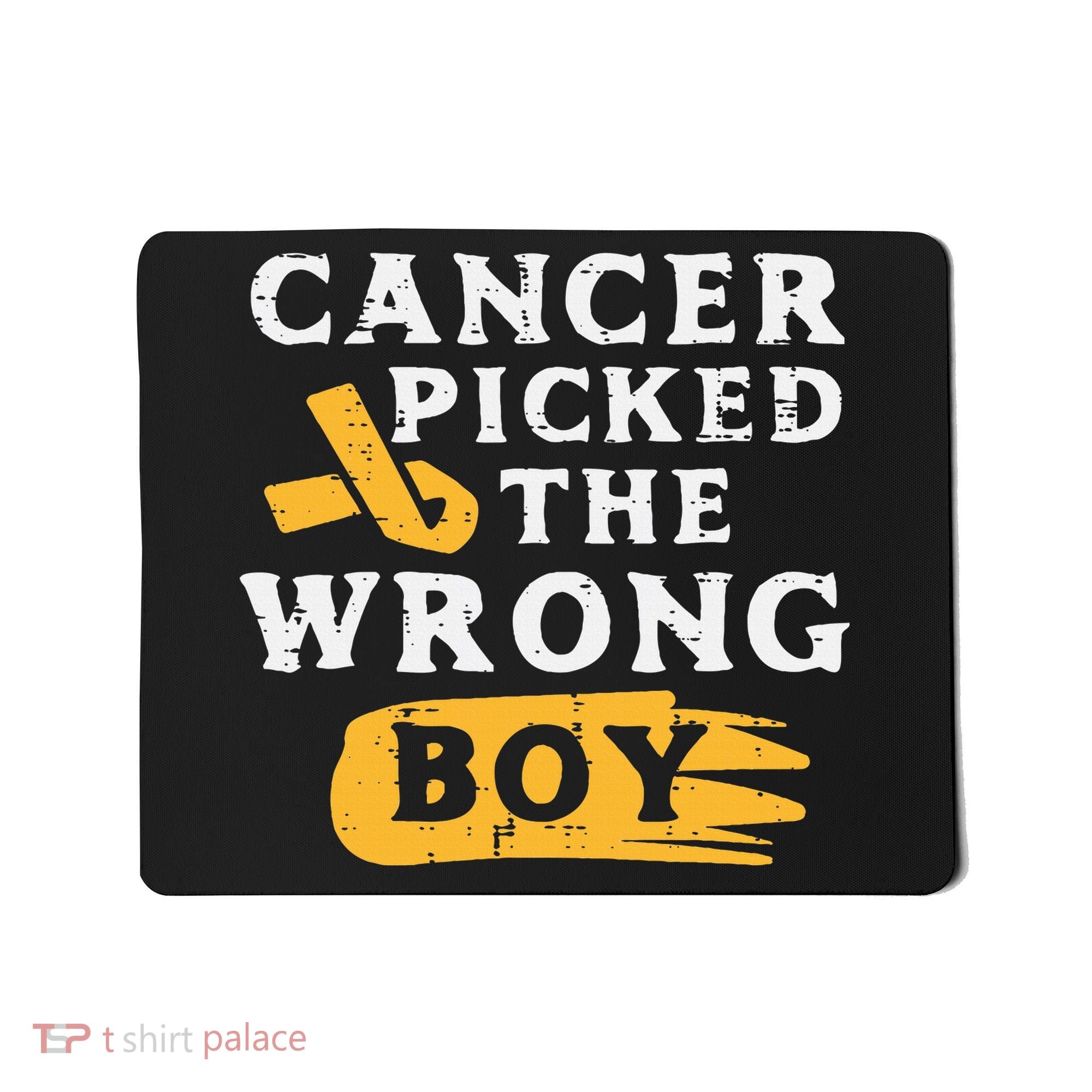 Childhood Cancer Picked The Wrong Boy Awareness Ribbon Mousepad