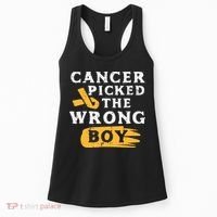 Childhood Cancer Picked The Wrong Boy Awareness Ribbon Women's Tank Top thumb 0