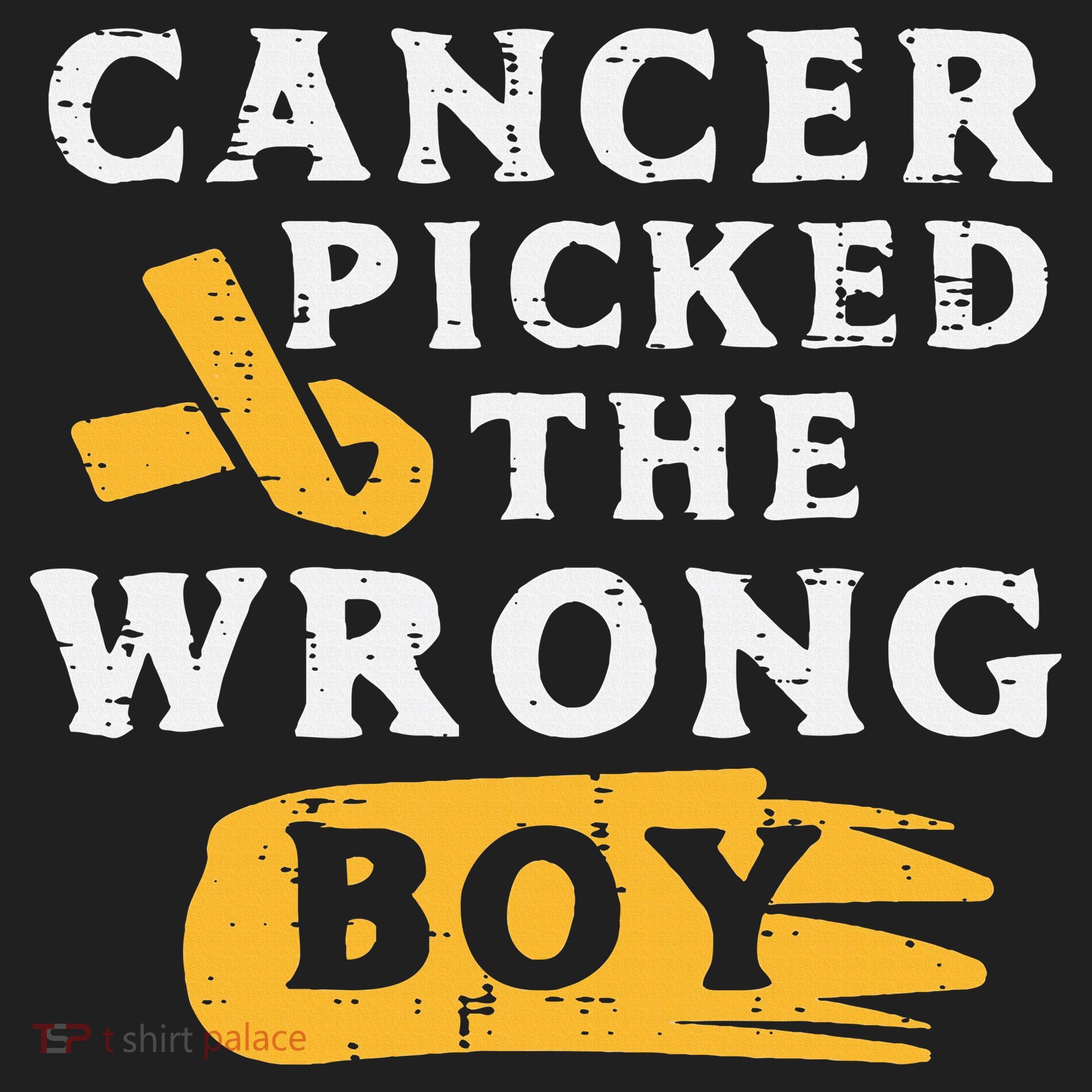 Childhood Cancer Picked The Wrong Boy Awareness Ribbon Golf Towel