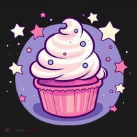 Cupcake Cute Pastel Kawaii Celestial Stars Baking Dessert Ornament thumb 1