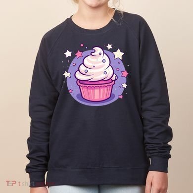 Cupcake Cute Pastel Kawaii Celestial Stars Baking Dessert Women's Sweatshirt
