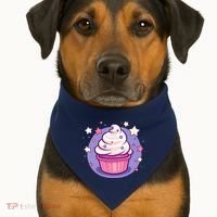 Cupcake Cute Pastel Kawaii Celestial Stars Baking Dessert USA-Made Doggie Bandana thumb 1