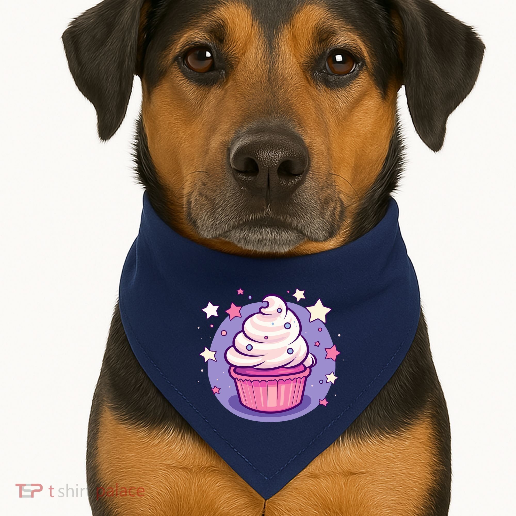 Cupcake Cute Pastel Kawaii Celestial Stars Baking Dessert USA-Made Doggie Bandana