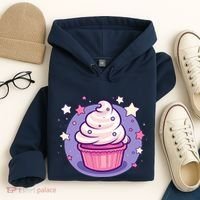 Cupcake Cute Pastel Kawaii Celestial Stars Baking Dessert Hoodie thumb 4
