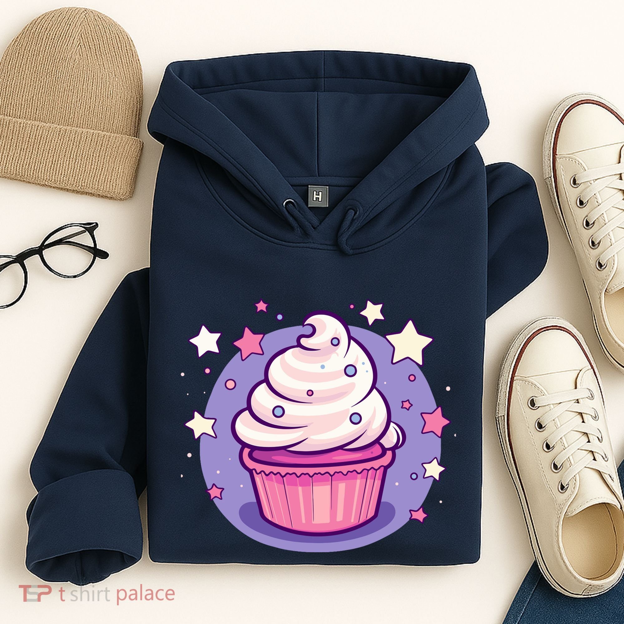 Cupcake Cute Pastel Kawaii Celestial Stars Baking Dessert Hoodie