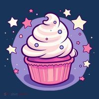 Cupcake Cute Pastel Kawaii Celestial Stars Baking Dessert Hoodie thumb 7