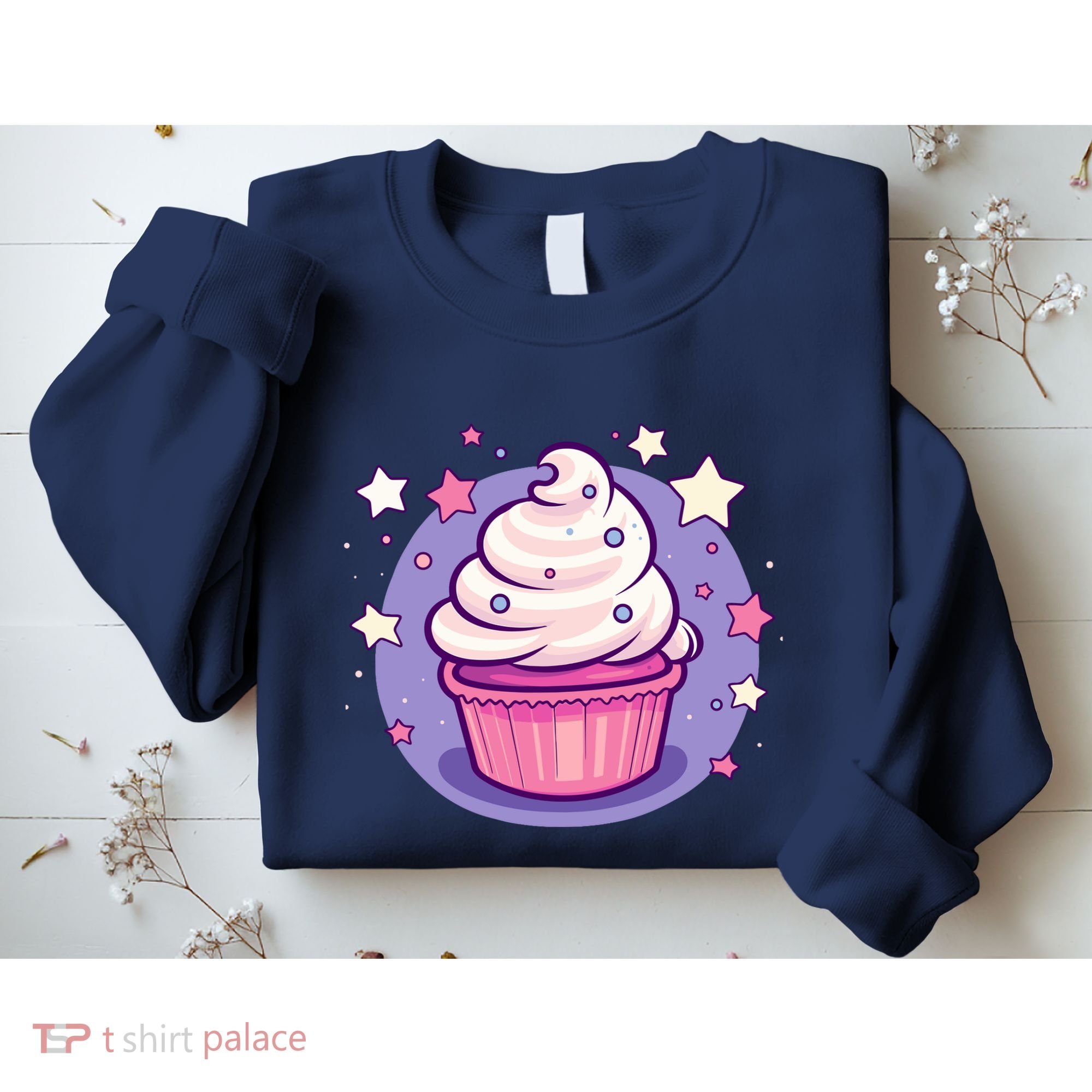 Cupcake Cute Pastel Kawaii Celestial Stars Baking Dessert Sweatshirt