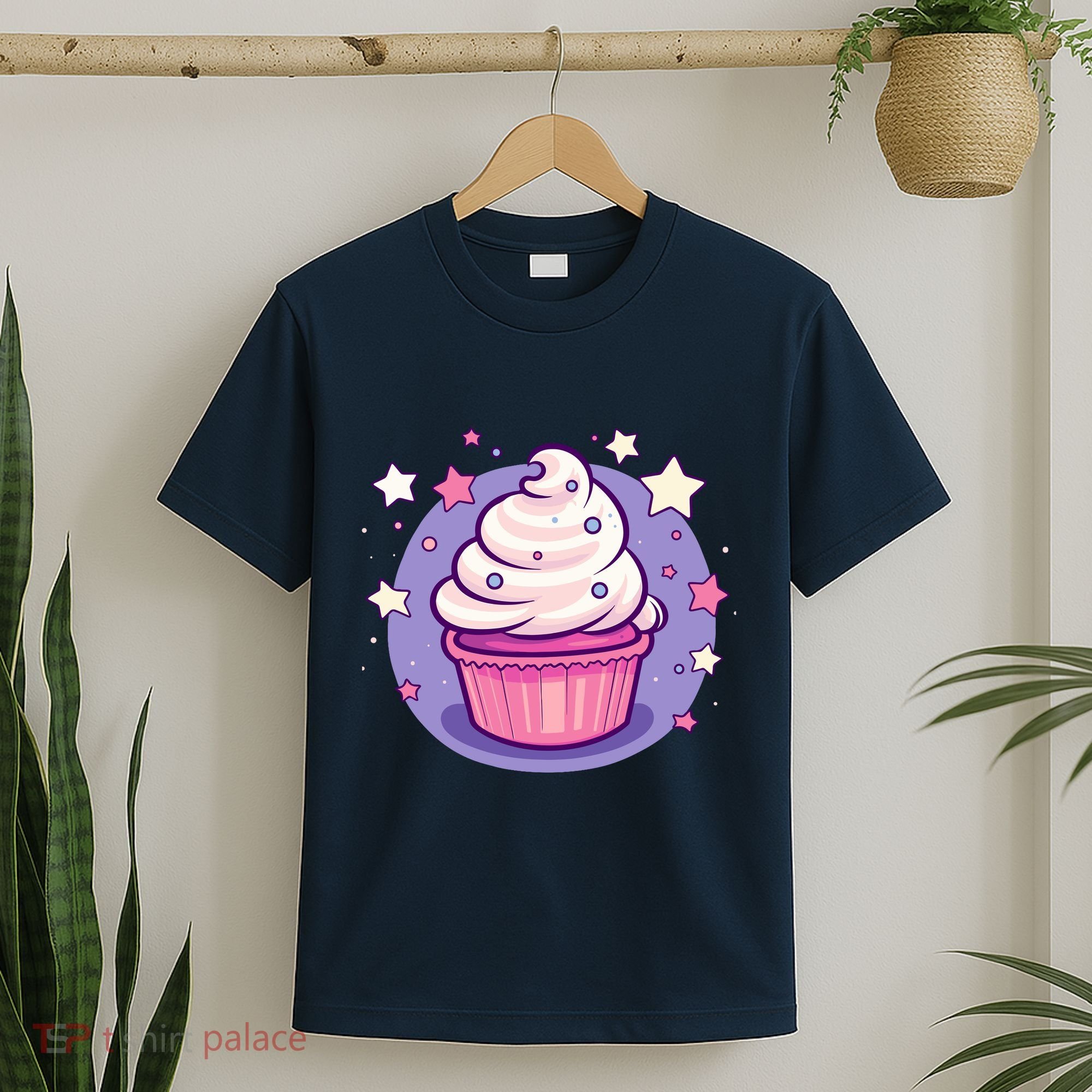 Cupcake Cute Pastel Kawaii Celestial Stars Baking Dessert T-Shirt