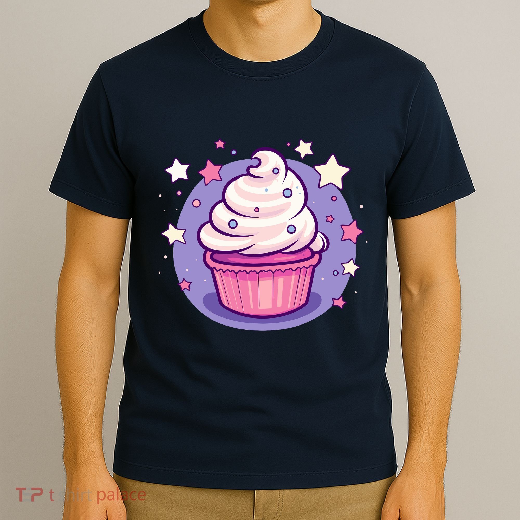 Cupcake Cute Pastel Kawaii Celestial Stars Baking Dessert T-Shirt