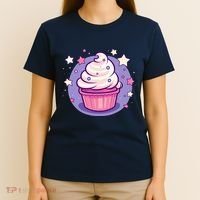 Cupcake Cute Pastel Kawaii Celestial Stars Baking Dessert T-Shirt thumb 4