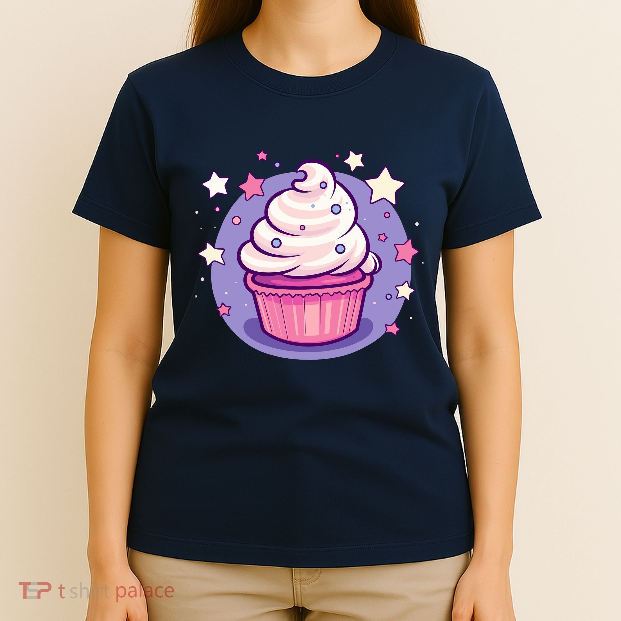 Cupcake Cute Pastel Kawaii Celestial Stars Baking Dessert T-Shirt