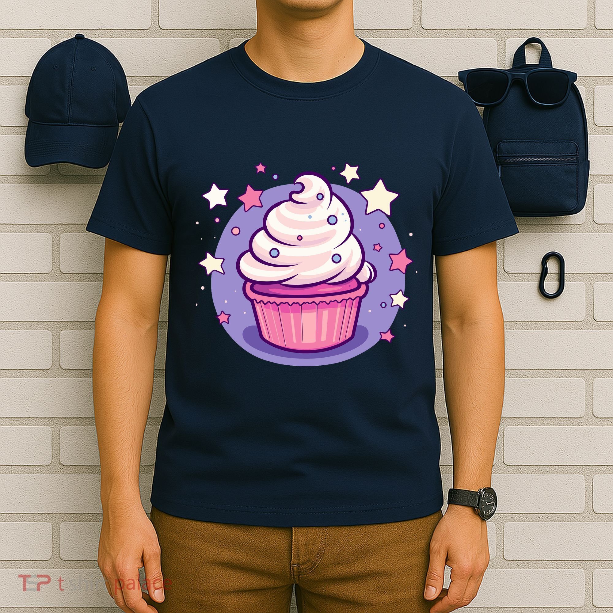 Cupcake Cute Pastel Kawaii Celestial Stars Baking Dessert T-Shirt