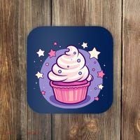 Cupcake Cute Pastel Kawaii Celestial Stars Baking Dessert Coaster thumb 0