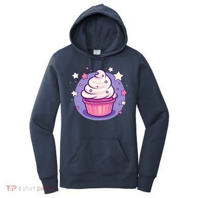 Cupcake Cute Pastel Kawaii Celestial Stars Baking Dessert Women's Hoodie