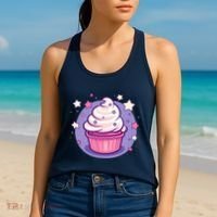 Cupcake Cute Pastel Kawaii Celestial Stars Baking Dessert Women's Tank Top thumb 2