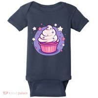 Cupcake Cute Pastel Kawaii Celestial Stars Baking Dessert Baby Bodysuit thumb 0