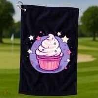 Cupcake Cute Pastel Kawaii Celestial Stars Baking Dessert Golf Towel thumb 1
