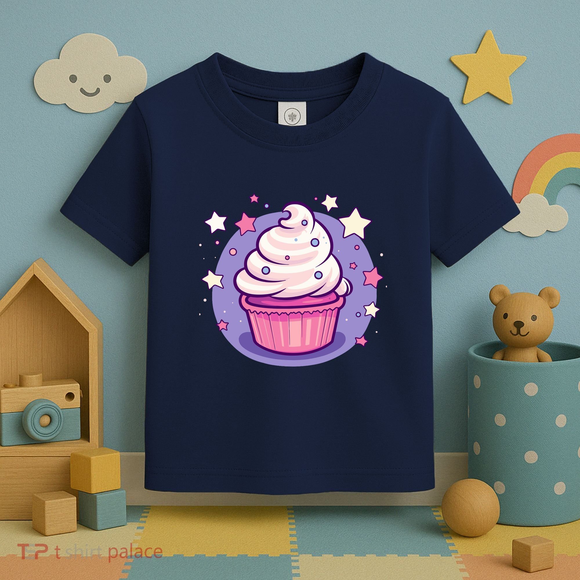 Cupcake Cute Pastel Kawaii Celestial Stars Baking Dessert Toddler T-Shirt