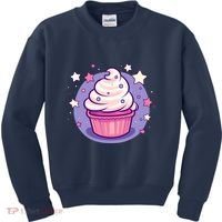 Cupcake Cute Pastel Kawaii Celestial Stars Baking Dessert Kids Sweatshirt thumb 0
