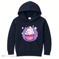 Cupcake Cute Pastel Kawaii Celestial Stars Baking Dessert Kids Hoodie thumb 0