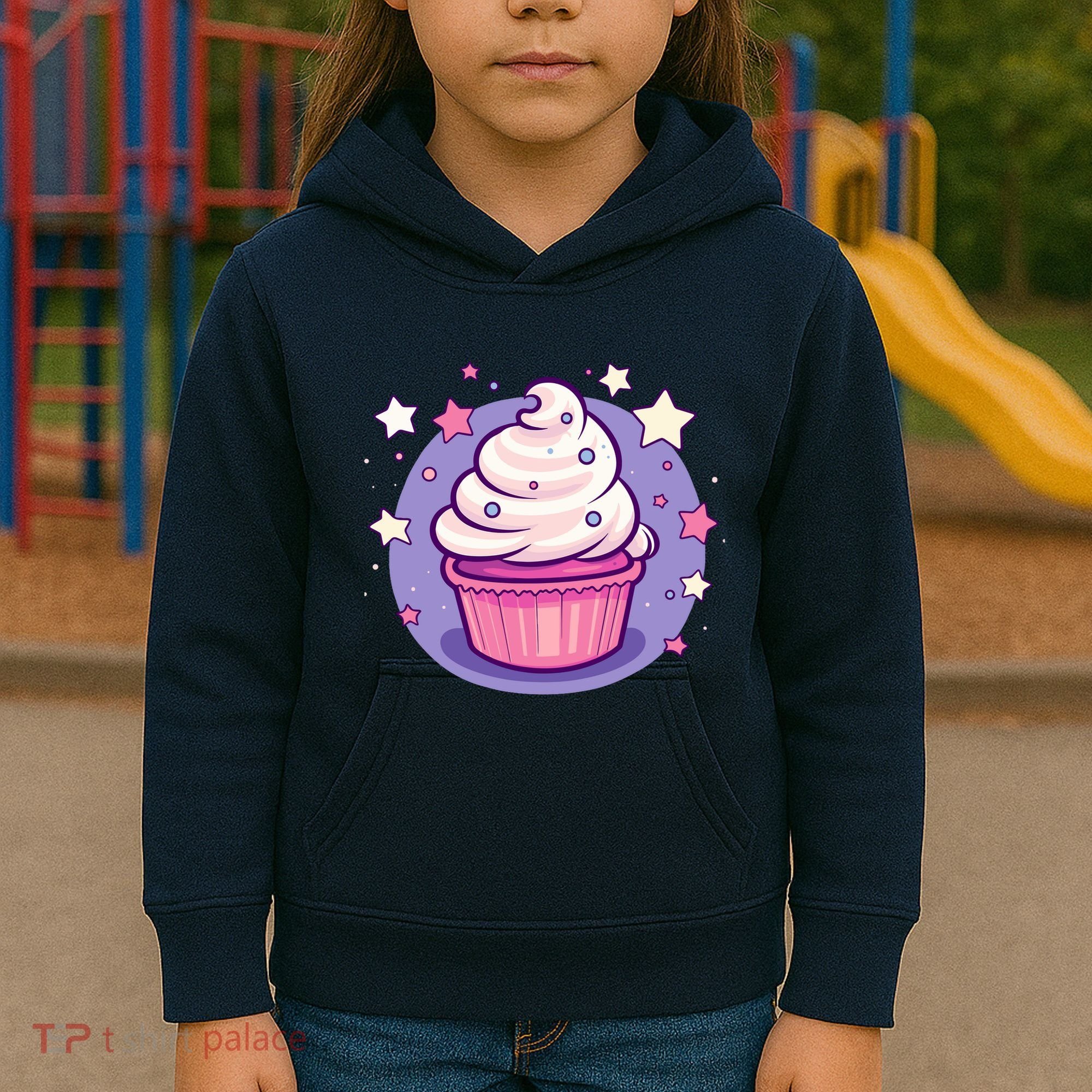 Cupcake Cute Pastel Kawaii Celestial Stars Baking Dessert Kids Hoodie